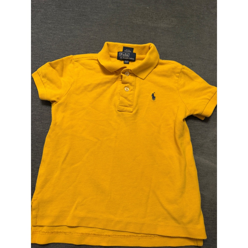 Polo Ralph Lauren Toddler Boys Yellow Short Sleeve Cotton Mesh Polo Shirt 2/2T